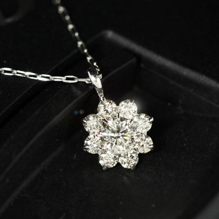 楽天市場】ダイヤモンド ネックレス 0.5ct フラワー Pt プラチナ  