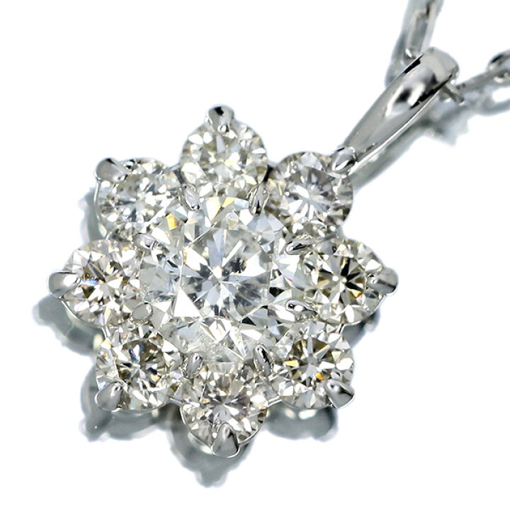 楽天市場】ダイヤモンド ネックレス 0.5ct フラワー Pt プラチナ 