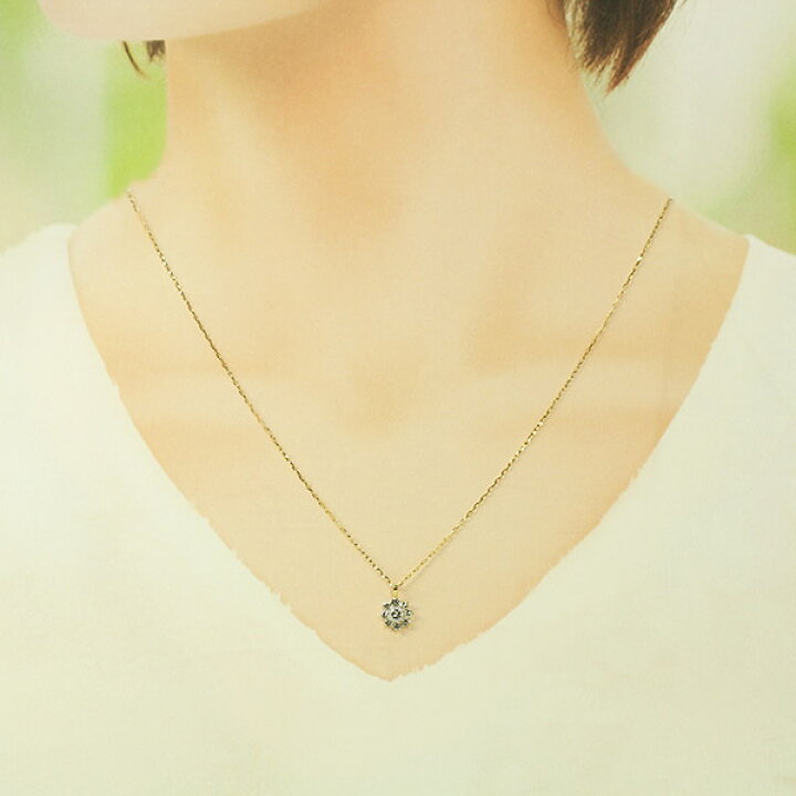 楽天市場】ダイヤモンド ネックレス 0.5ct フラワー K18 イエロー 