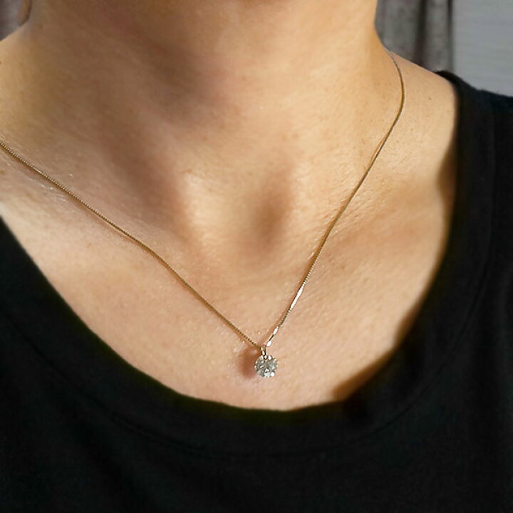 楽天市場】1カラット ダイヤモンド ネックレス 一粒 1.0ct 一点留 