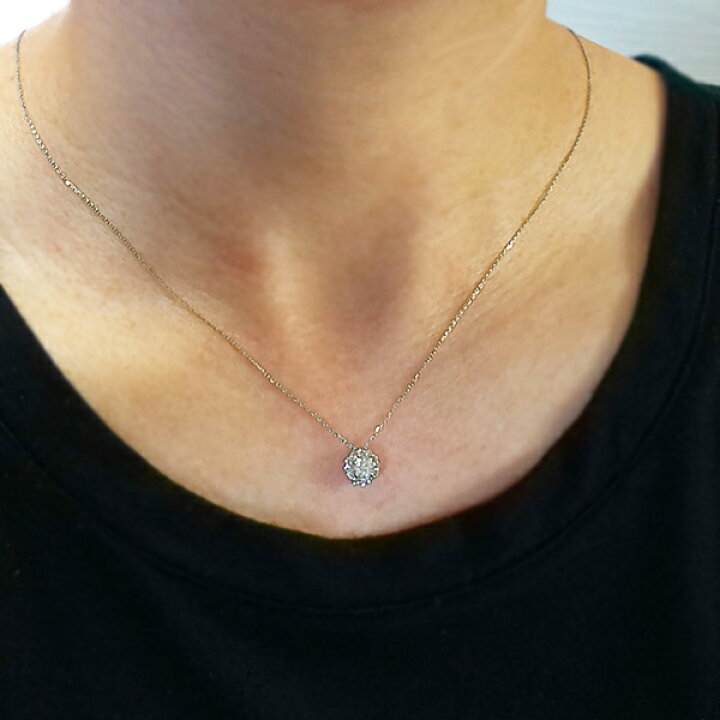 楽天市場】天然ダイヤモンド ネックレス 0.4ct プラチナ Pt950 