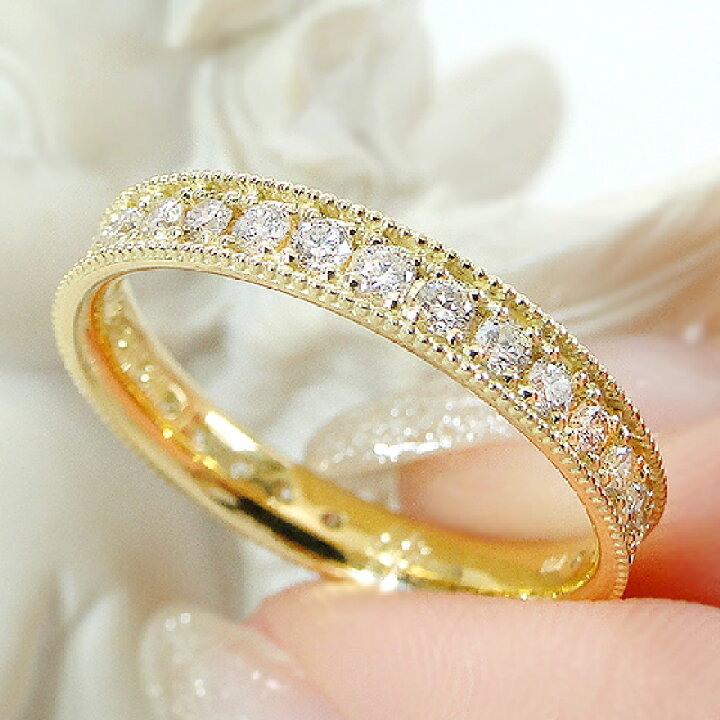 楽天市場】K18YG 【0.5ct】 ダイヤモンド フルエタニティ リング【送料  