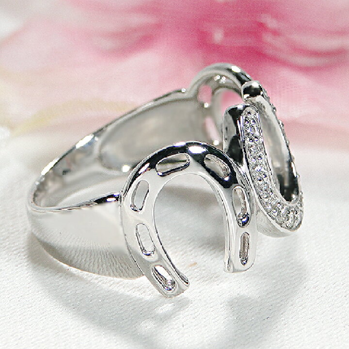 楽天市場】Pt900 【0.15ct】馬蹄 ダイヤモンド リング【送料無料】【代 