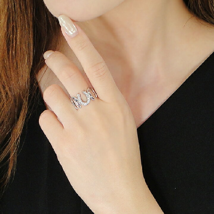 楽天市場】Pt900 【0.15ct】馬蹄 ダイヤモンド リング【送料無料】【代 