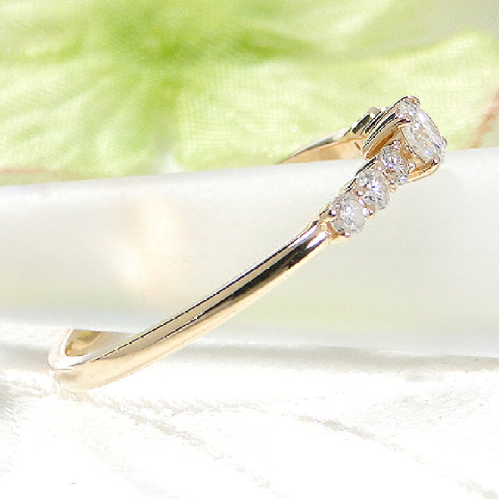 楽天市場】K18YG 【0.30ct】ダイヤモンド 一文字 リング【送料無料  