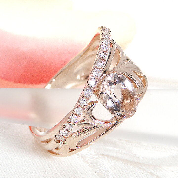 楽天市場】【鑑別書付】【0.17ct】K18PG モルガナイト ダイヤモンド 