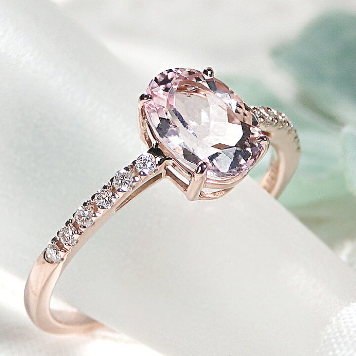 楽天市場】【鑑別書付】【0.12ct】K18PG モルガナイト ダイヤモンド  