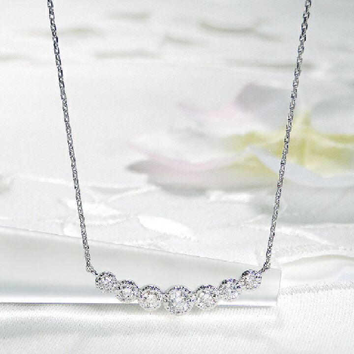 楽天市場】Pt900 ダイヤモンド ライン ネックレス【0.30ct】【送料無料  