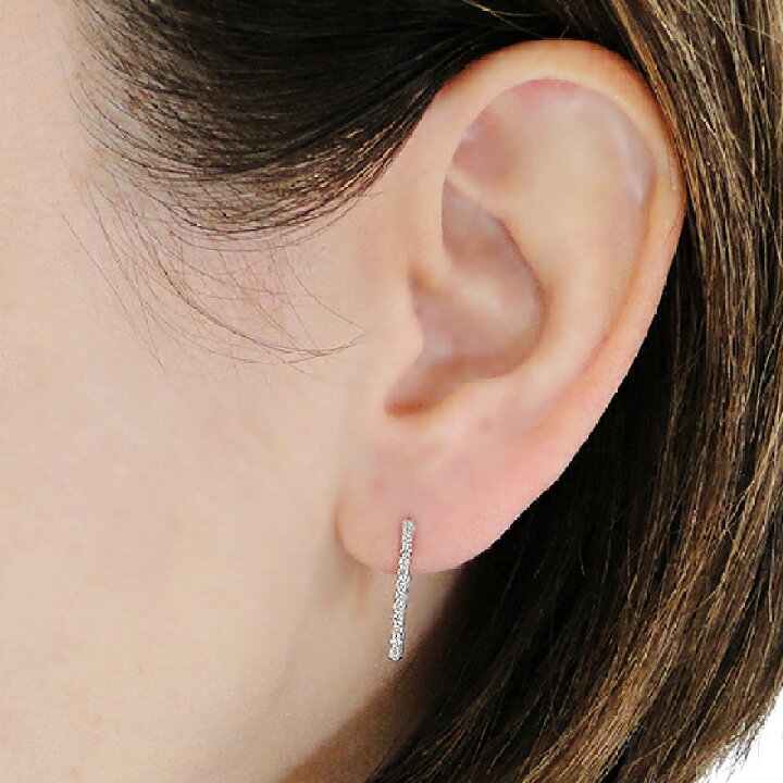 楽天市場】Pt900 ダイヤモンド バー ピアス【0.20ct】【送料無料】【代 