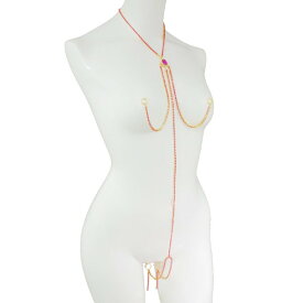 ジュエリースリーインワン ラビアリング　フクシア ゴールド クローズドダイヤレーン 乳首 3in1　フューシャ フクシアピンク ジュエリーハナゾノ