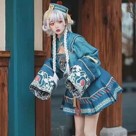 ハロウィン キョンシー ゾンビ 仮装 コスプレ 衣装 3点セット 浴衣 レディース ハロウィン 中国の妖怪 女性用 コスプレ衣装 演出服 イベント用 学園祭 2025 Halloween 大人 キッズ XS~2XL 可愛 女性 チャイナ服