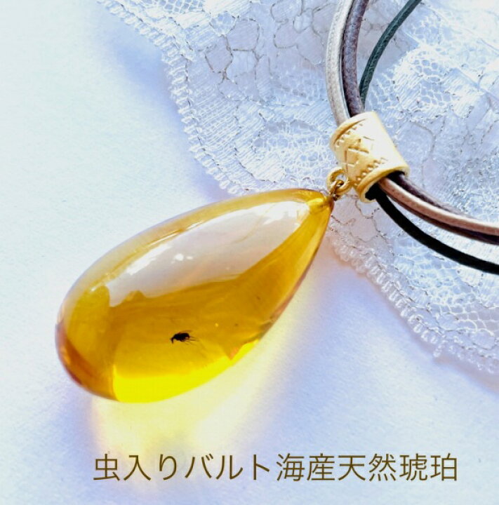 楽天市場】【虫入り天然琥珀】【琥珀 ネックレス】【琥珀ペンダント 