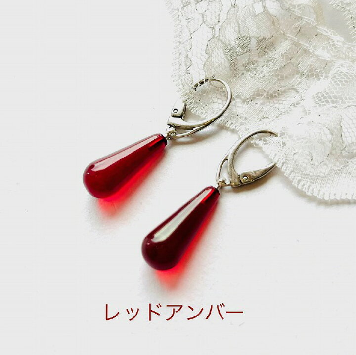 楽天市場】【還暦祝い 女性】【琥珀 ピアス】レッドアンバー シルバー 