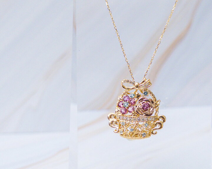 楽天市場】K18 花 ブーケ ダイヤ ゴールド ペンダントトップ  