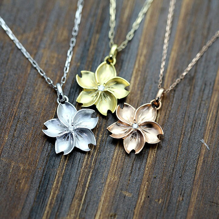 楽天市場】ネックレス 桜 レディース K18 18金 ペンダント  