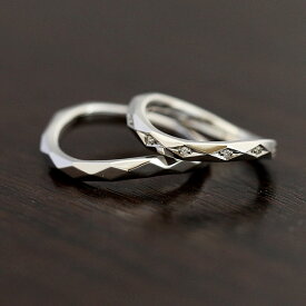 結婚指輪 ペアリング 2本セット価格 PT100 (プラチナ10％) マリッジリング ダイヤモンド 0.04ct ミラーカット クリスマス 彼女
