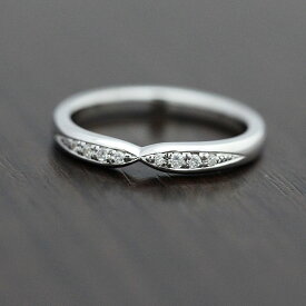 結婚指輪 K18WG ダイヤモンド 0.07ct ホワイトゴールド クロス レディースリング クリスマス