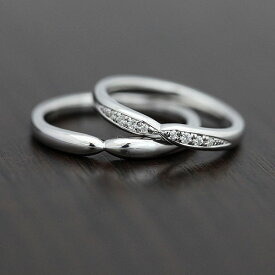 結婚指輪 ペアリング PT100 (プラチナ10％) ダイヤモンド 0.07ct マリッジリング クロス クリスマス 彼女