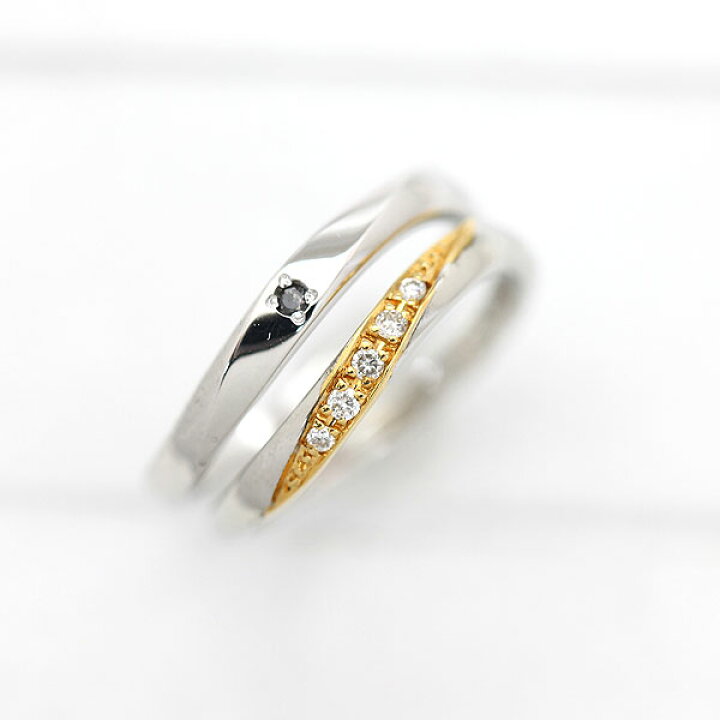 楽天市場】結婚指輪 ペアリング コンビ プラチナ PT900 K18YG ダイヤ 