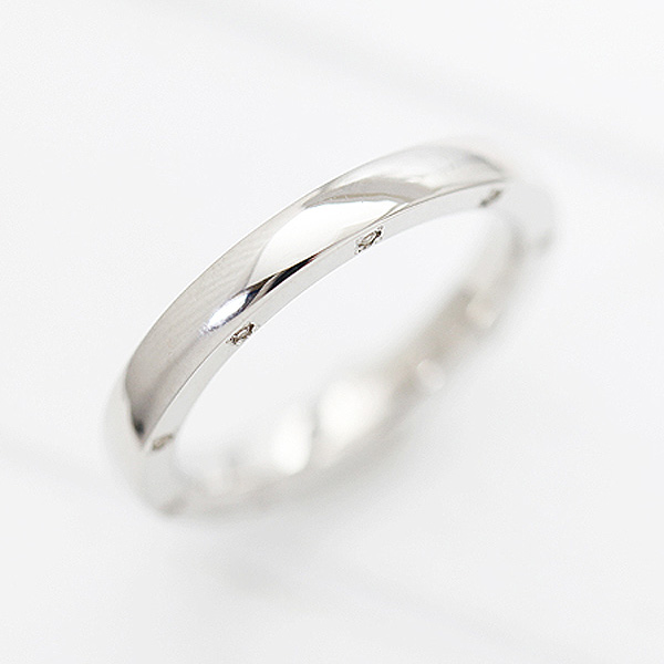 結婚指輪 K10WG ダイヤモンド 0.10ct ホワイトゴールド マリッジリング 