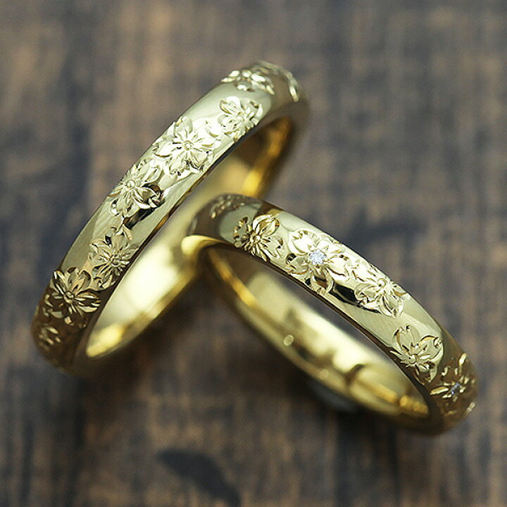 楽天市場】結婚指輪 ペアリング K10YG ダイヤモンド 0.03ct イエロー 
