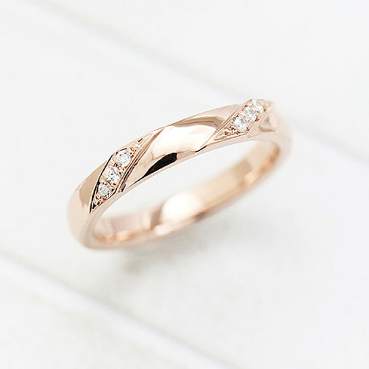 楽天市場】結婚指輪 K18PG ダイヤモンド 0.04ct ピンクゴールド 