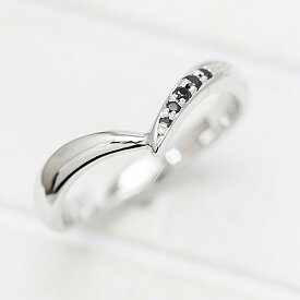 結婚指輪 メンズリング PT100 (プラチナ10％) ブラックダイヤモンド 0.07ct マリッジリング V字リング クリスマス 彼女