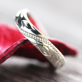 結婚指輪 PT100 (プラチナ10％) レディース リング アンティーク ミル打ち 彫刻 バラ 蔦 プレゼント クリスマス 彼女