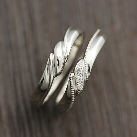 結婚指輪 ペアリング PT100 (プラチナ10％) ミル リボン ダイヤモンド 0.03ct マリッジリング ホワイトデー 彼女 プレゼント
