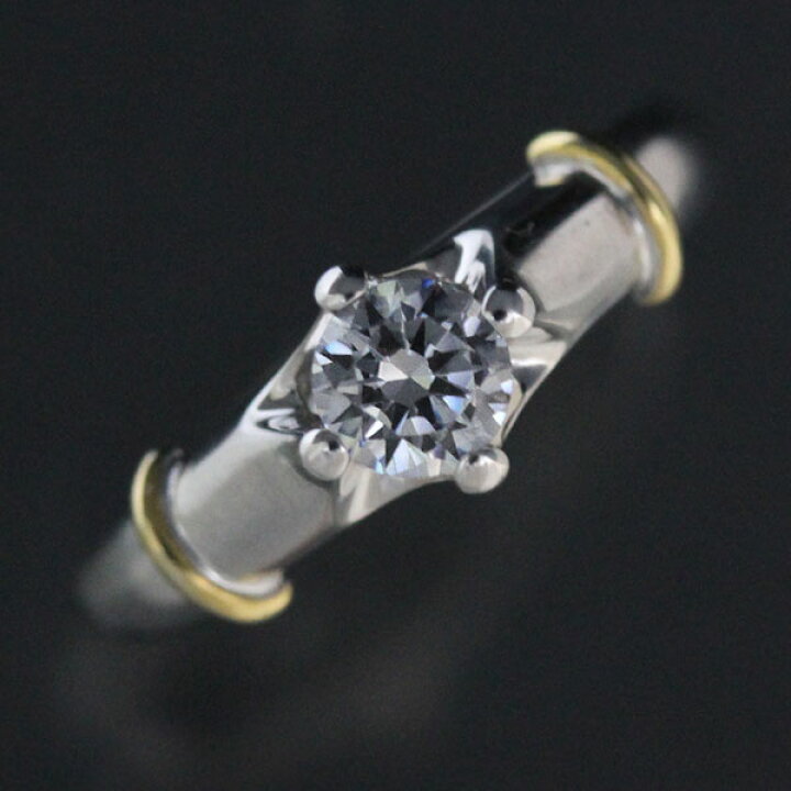 楽天市場】PT900 K18YG 婚約指輪 【0.3ct UP】天然ダイヤモンド VVS1 