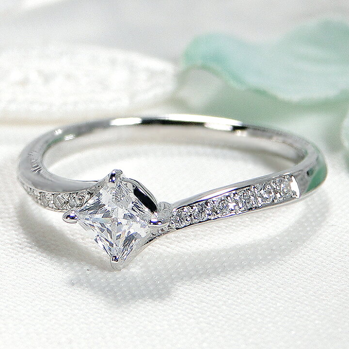 楽天市場】PT900 一粒 プリンセスカット ダイヤモンド リング【0.5ct 