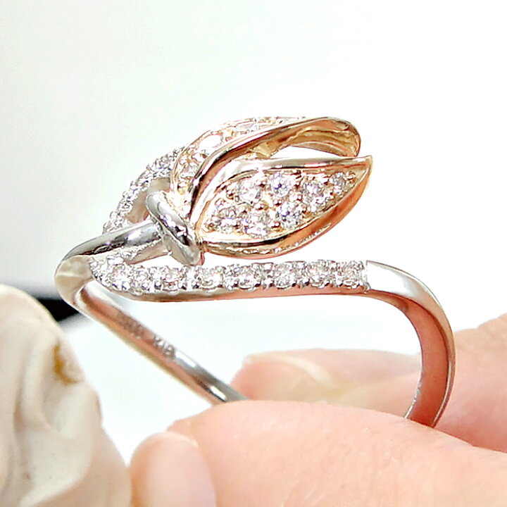 楽天市場】指輪 プラチナ PT900 K18PG ダイヤモンド 【0.22ct  