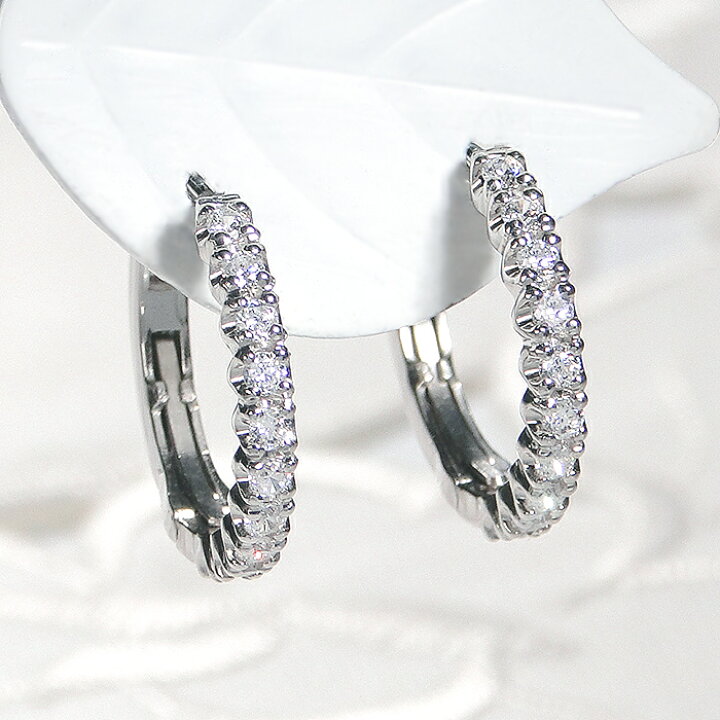 楽天市場】フープピアス プラチナ PT900 ダイヤモンド 【0.35ct 