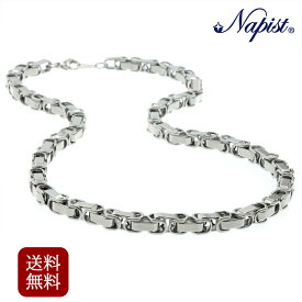 極太 角型 ネックレスチェーン 316L サージカルステンレス ニッケルフリー 金属アレルギー対応 鎖 存在感 重量感 6mm 50cm メンズネックレス ネックレス メンズ サージカル ステンレス NPN232 錆びない お風呂 つけっぱなし キズ付きにくい
