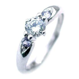 ( 12月誕生石 ) タンザナイト Pt ダイヤリング（婚約指輪・エンゲージリング）【楽ギフ_包装】 末広 【今だけ代引手数料無料】