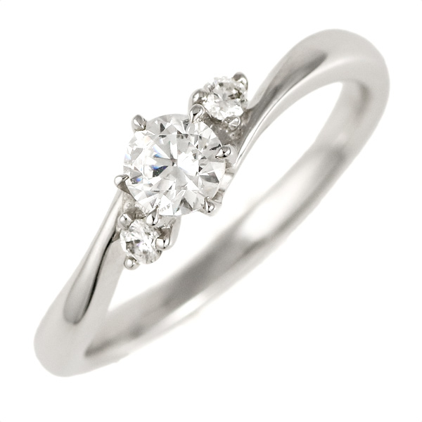 婚約指輪 ダイヤモンド ダイヤ プラチナ リング 0.3ct 天然石 サイドダイヤモンド エンゲージリング 鑑定書 末広 