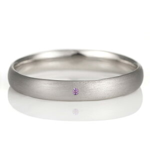 結婚指輪 マリッジリング プラチナ つや消し マット 甲丸 天然石 アメジスト【楽ギフ_包装】 末広 【今だけ代引手数料無料】