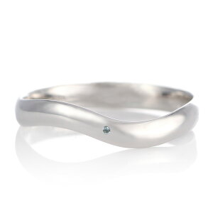 結婚指輪 マリッジリング プラチナ つや消し マット 甲丸 ウエーブ 天然石 ブルートパーズ【楽ギフ_包装】 末広 【今だけ代引手数料無料】