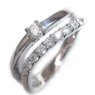 スイート エタニティ ダイヤモンド 10 個 K18ホワイトゴールドダイヤモンドリング 結婚 10周年記念 末広 
