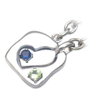 ペリドット チャーム ( 9月・8月誕生石 ) シルバー サファイア・ペリドットペアチャーム【楽ギフ_包装】 末広 【今だけ代引手数料無料】