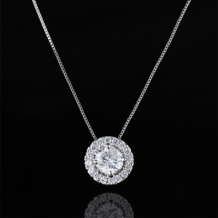 楽天市場】1カラット ダイヤモンド ネックレス ヘイロー 取り巻き 1ct  