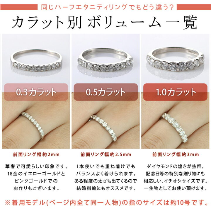 楽天市場】【レビュー高評価!!】ダイヤ エタニティ リング 1カラット  