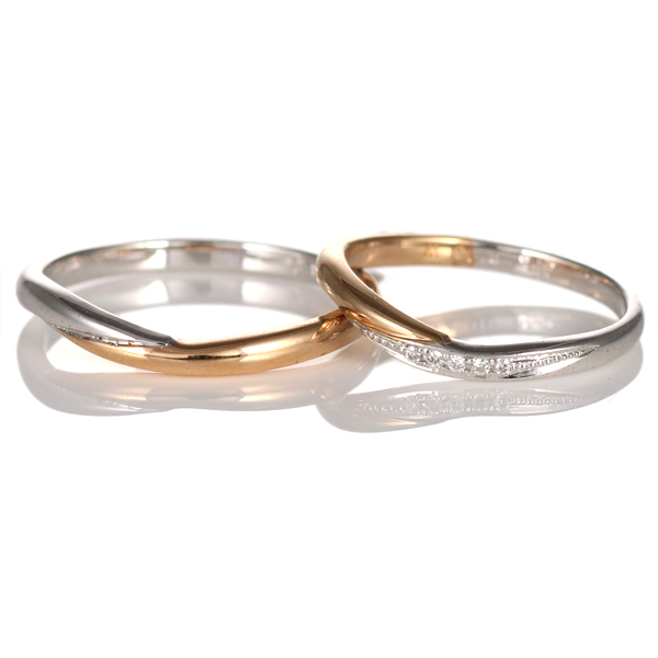 結婚指輪 プラチナ ペアセット マリッジリング ダイヤモンド 2本セット メンズ レディース 末広 