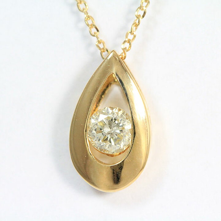 楽天市場】一粒 ダイヤモンド 0.34ct ネックレス 18金イエローゴールド  