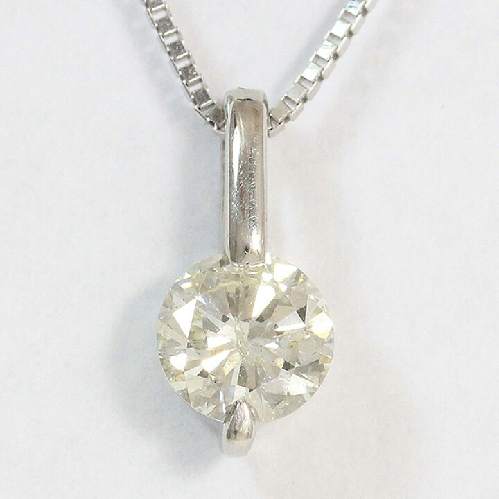 楽天市場】一粒石 ダイヤモンド 0.52ct ネックレス 18金ホワイト 