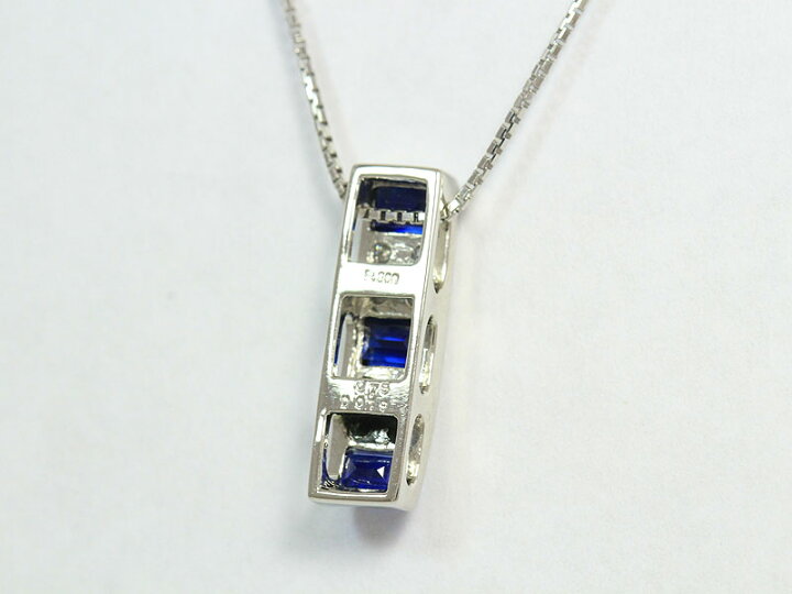 楽天市場】ネックレス サファイア 計0.75ct/ダイヤモンド 計0.19ct  