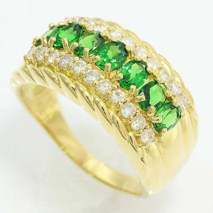 楽天市場】グリーンガーネット 計1.20ct/ダイヤモンド 計0.50ct リング 