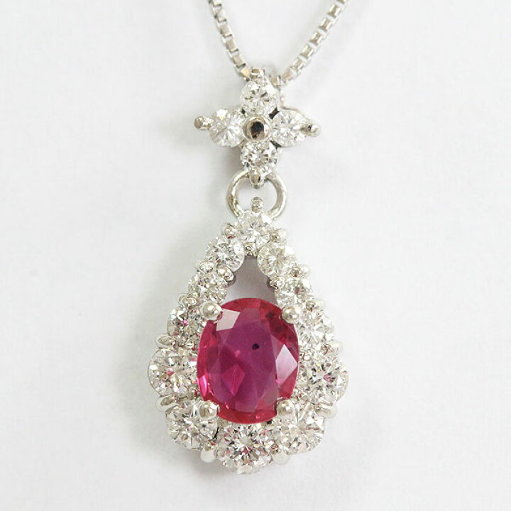 楽天市場】ルビー0.56ct ダイヤモンド 計0.68ct ネックレス プラチナ  