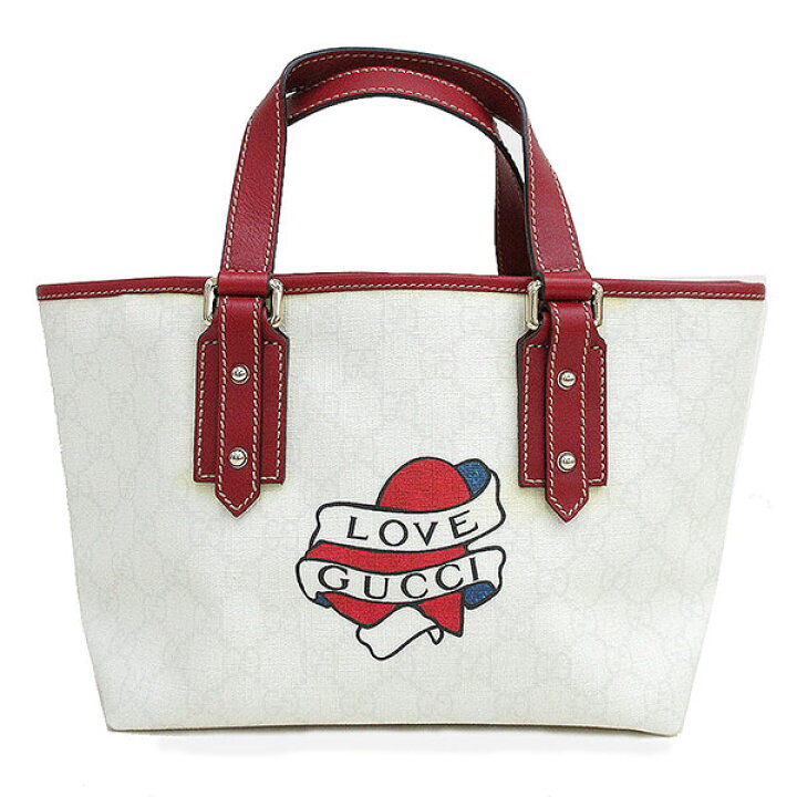 楽天市場】GUCCI(グッチ) ハートタトゥー ミニトートバッグ 257249 白 
