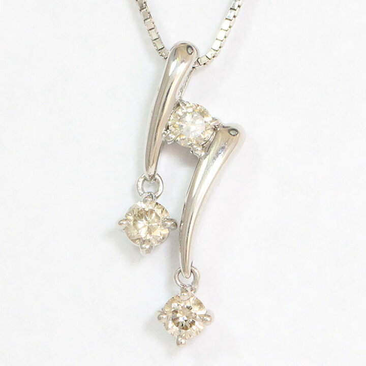 楽天市場】ダイヤモンド 計0.30ct ネックレス 18金ホワイトゴールド  